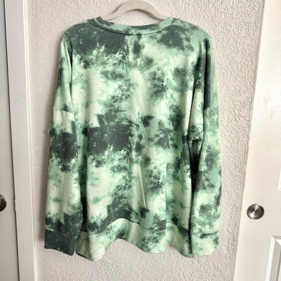 Ideology Green Tie-dye Camo Wash Long Sleeve Crewneck Sweatshirt Size XL - Picture 6 of 6